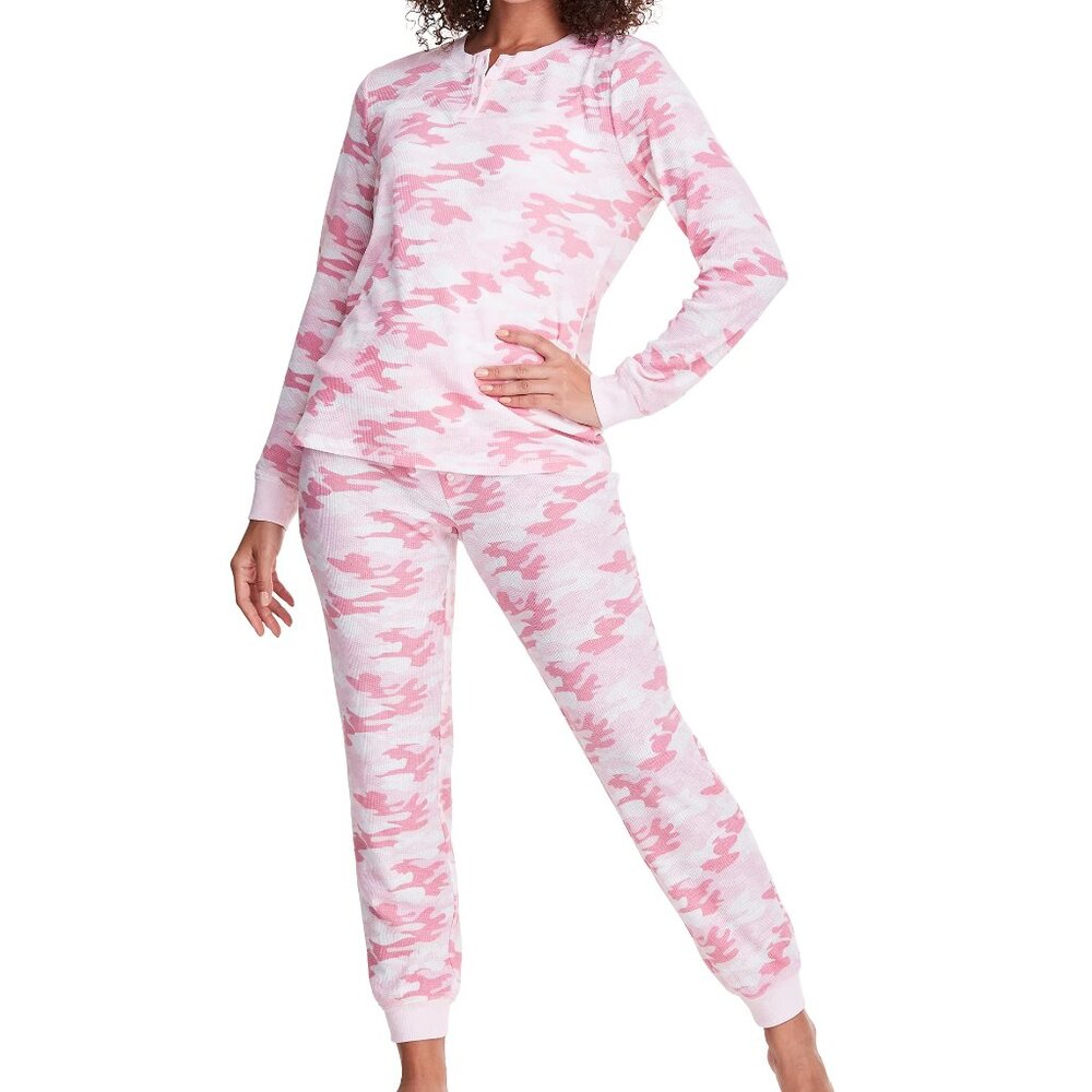 Maidenform Soft Pink Camo XL Thermal Pajama Lounge Set - NWT
